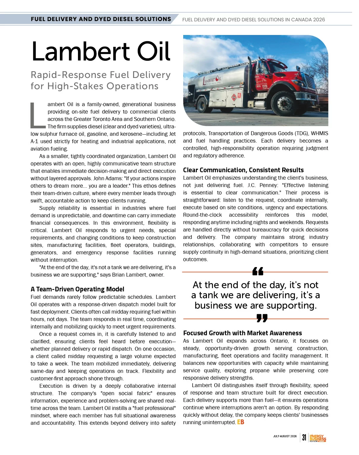  Fuel Delivery  | Energy Business Review